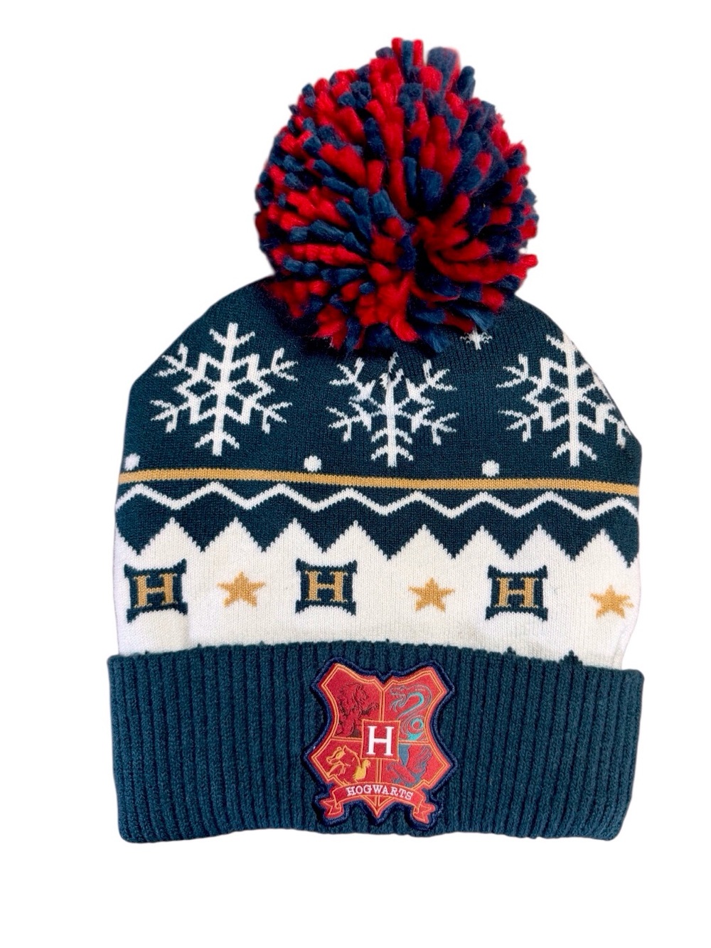 Wizarding World Universal Studios Harry Potter Hogwarts crest knit hat/beanie OS